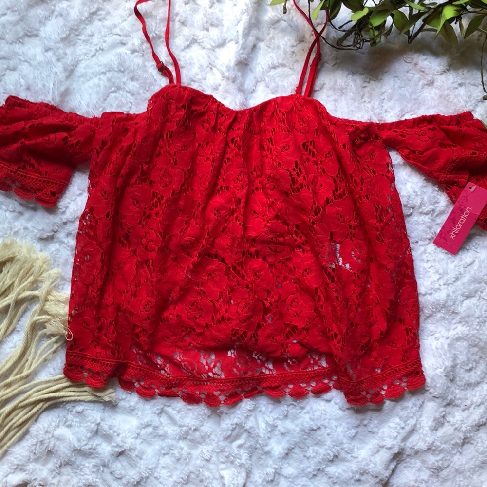 Red lace top